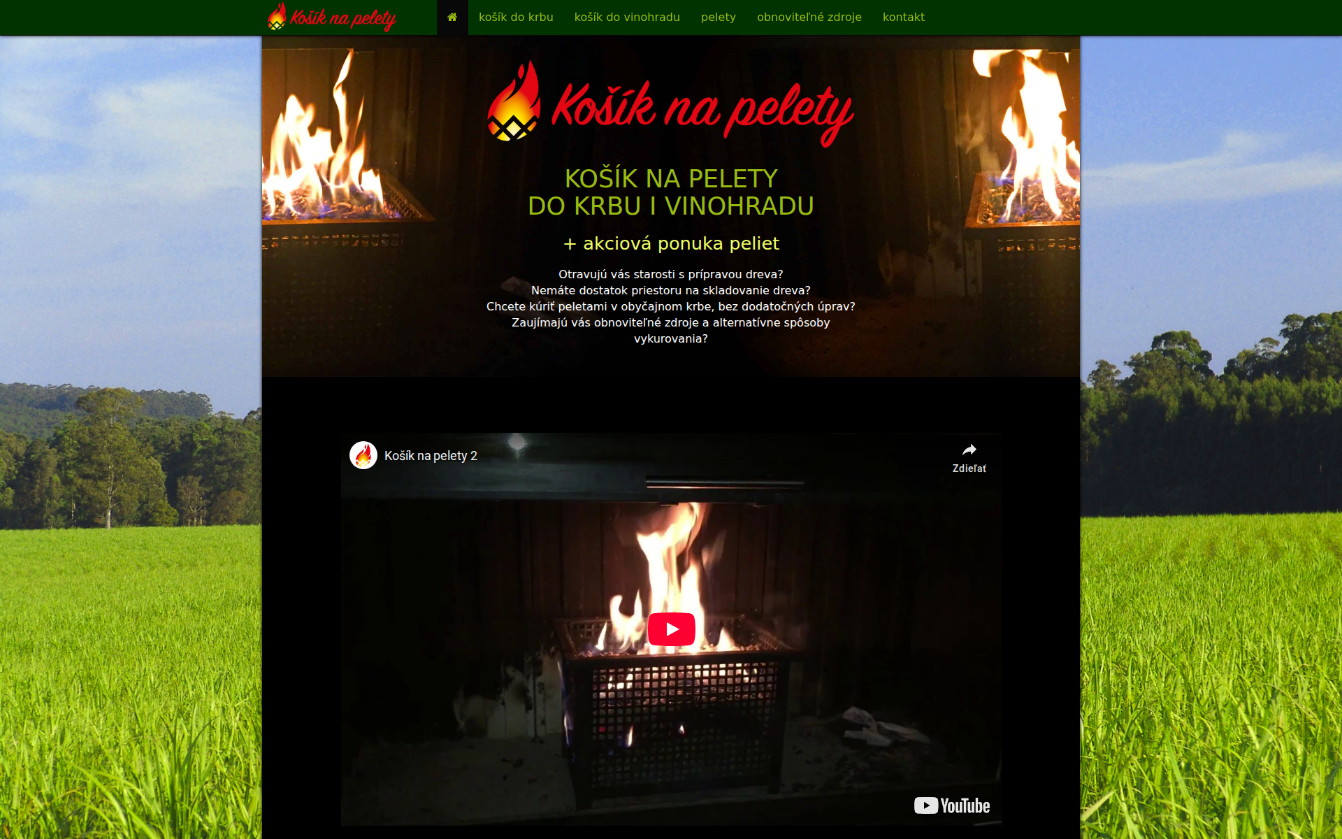 Náhľad webu kosiknapelety.sk