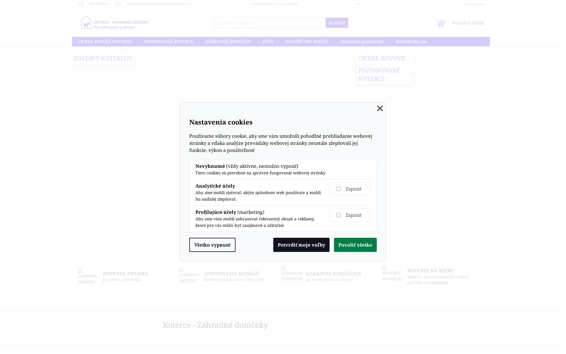 Náhľad webu koterce-a-voliery.sk