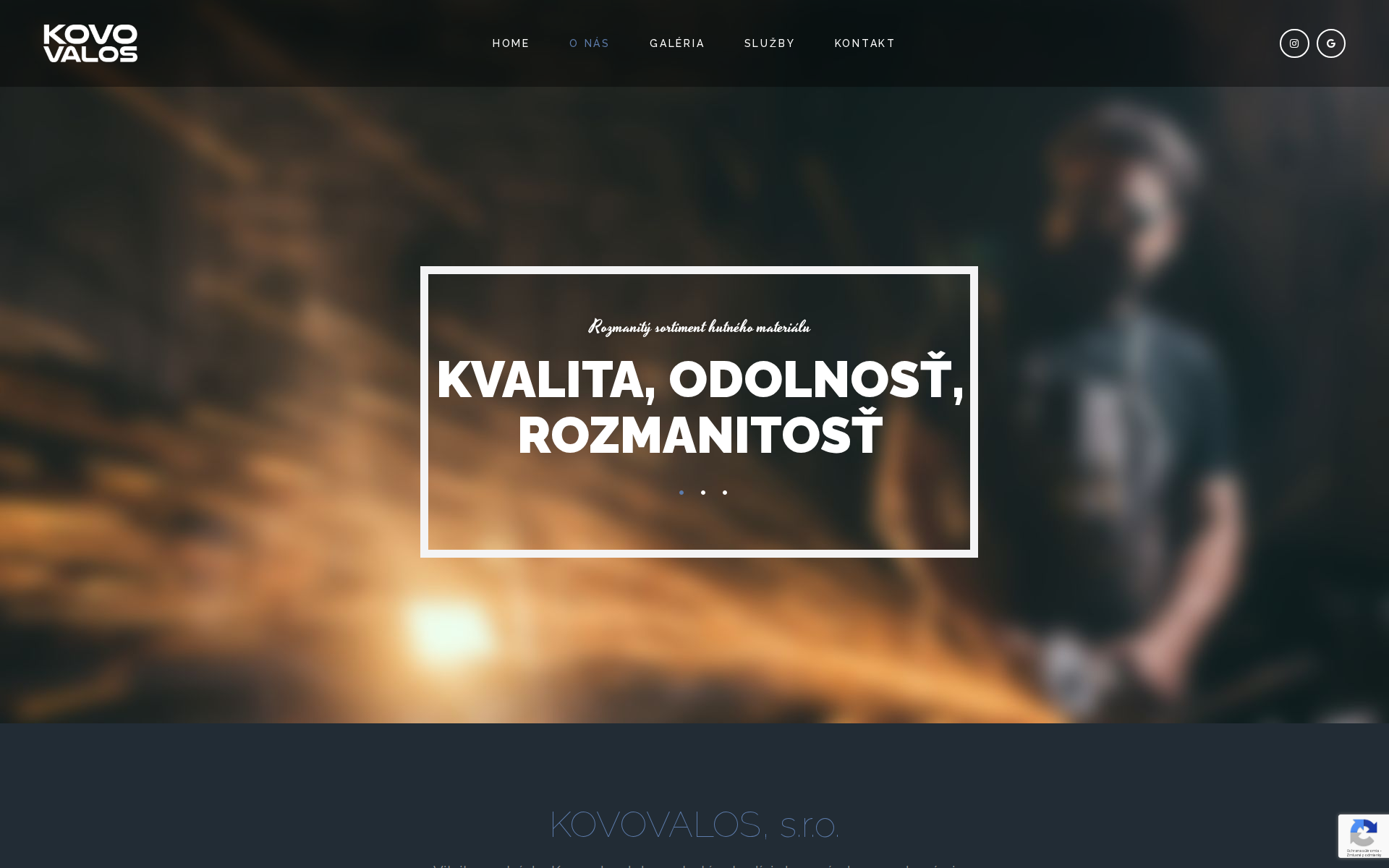 Náhľad webu kovovalos.sk