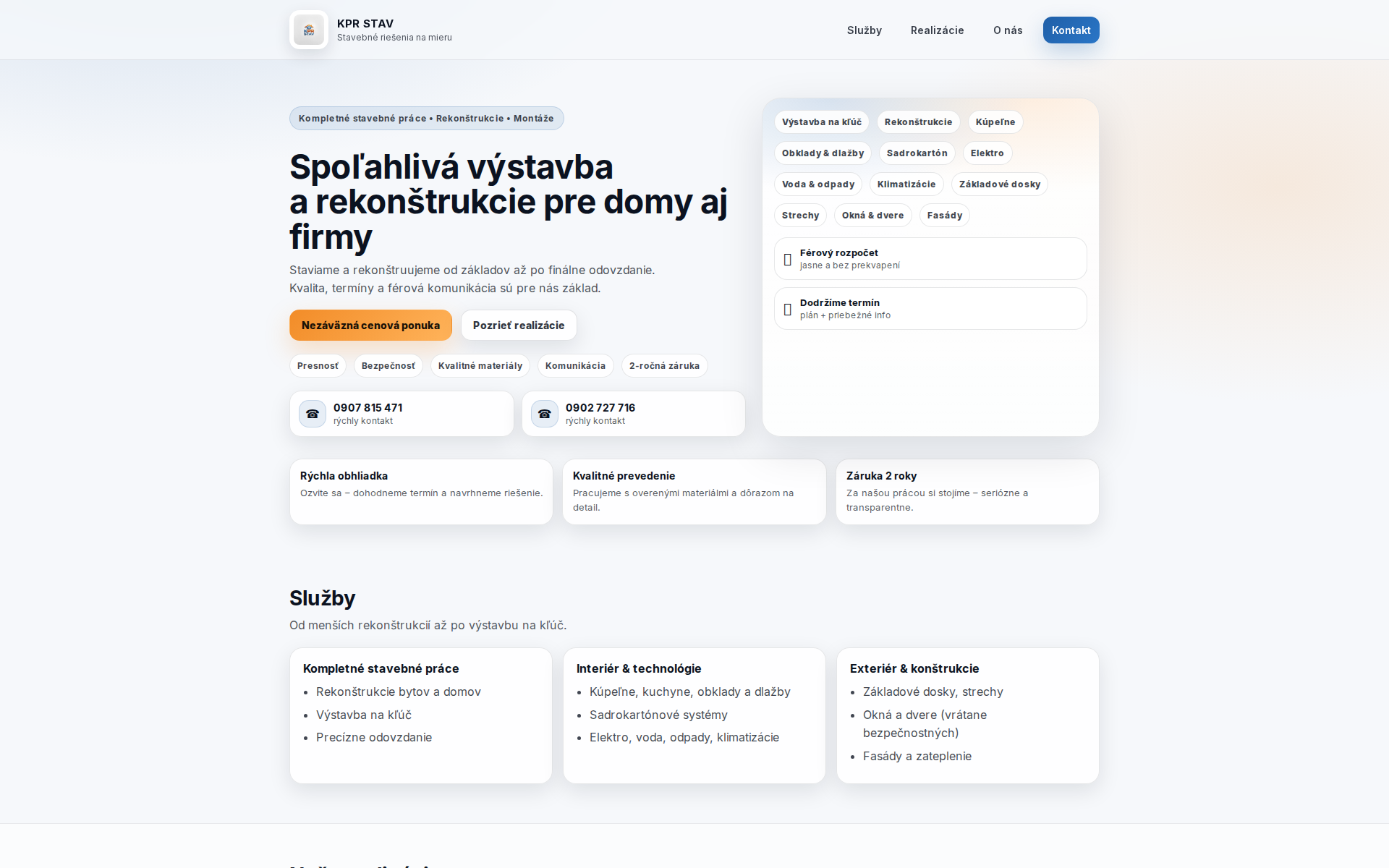 Náhľad webu kprstav.sk