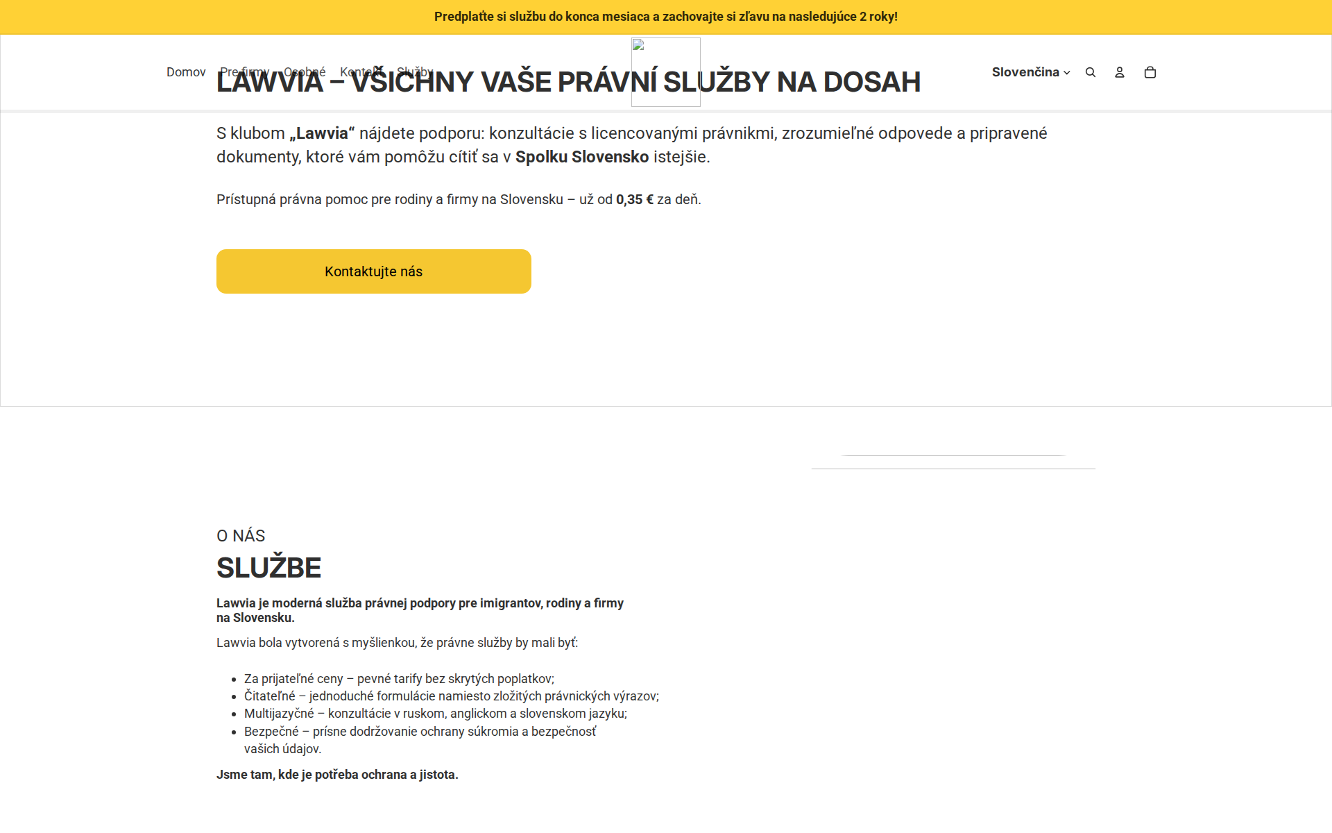 Náhľad webu lawvia.sk