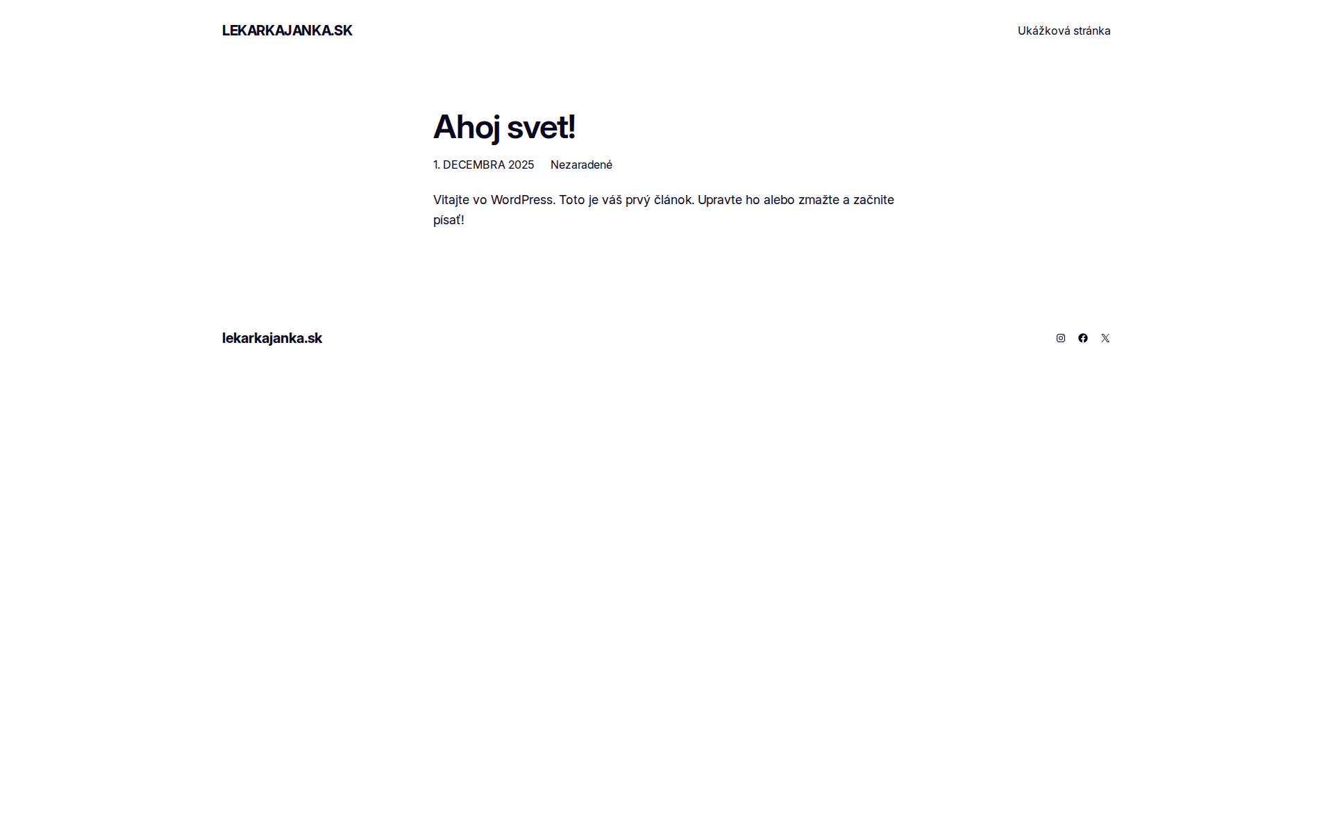 Náhľad webu lekarkajanka.sk