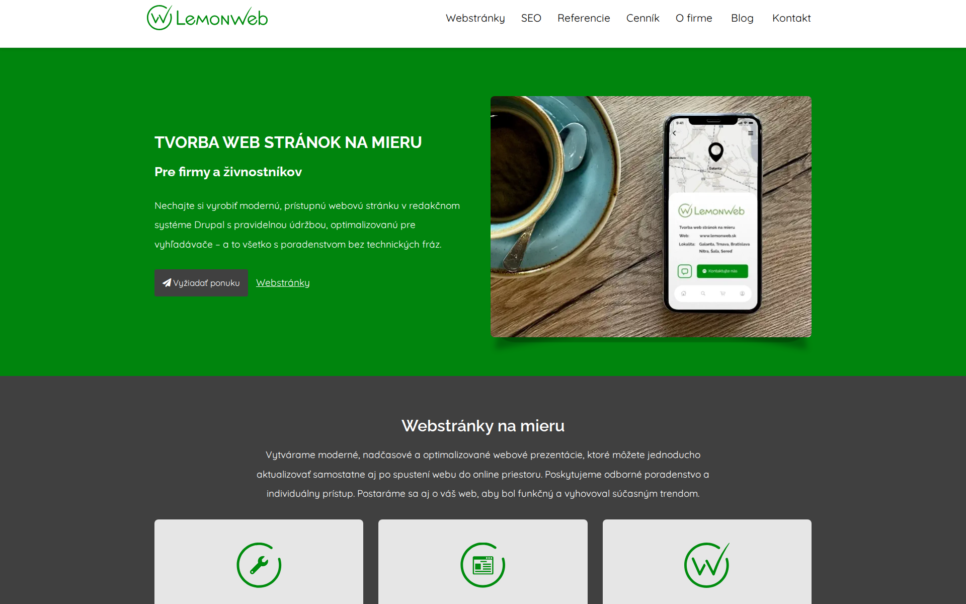 Náhľad webu lemonweb.sk