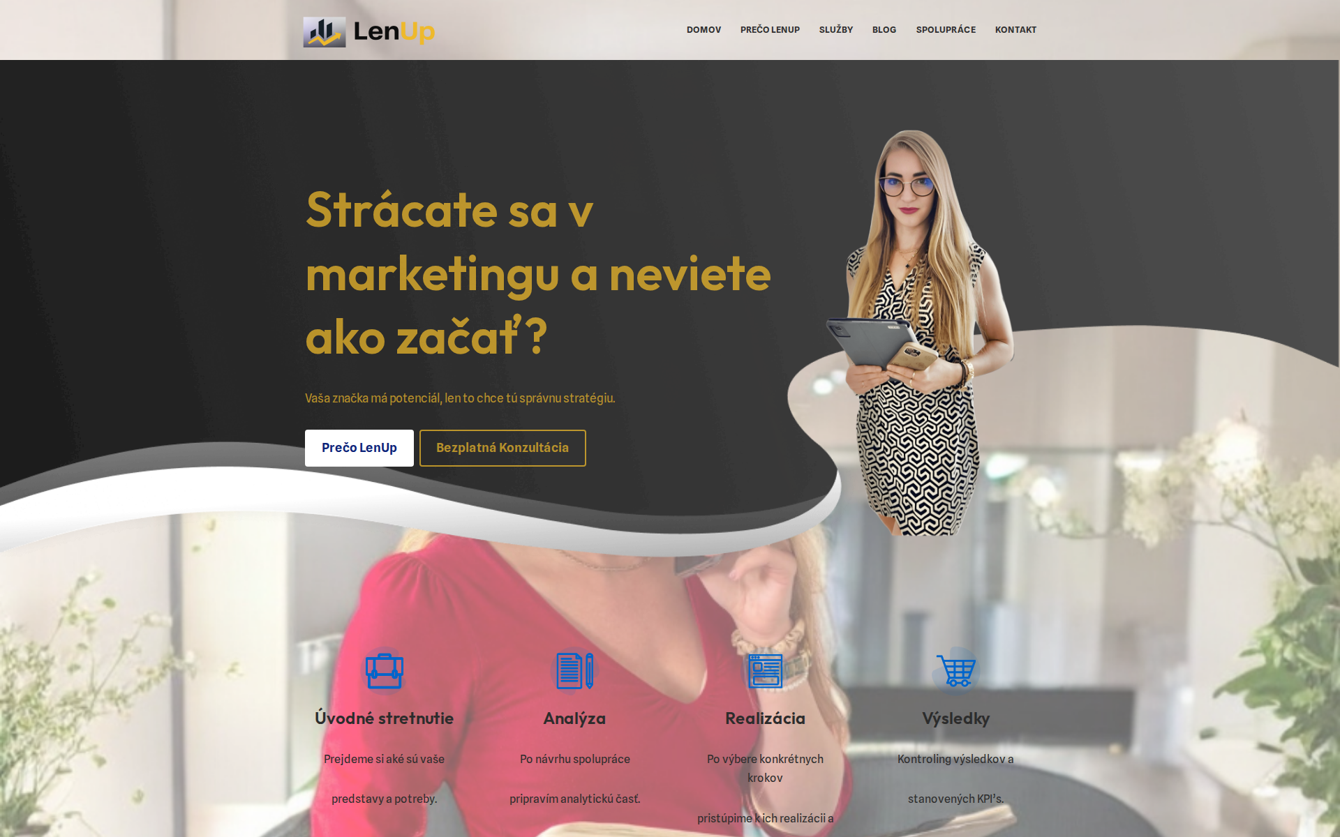 Náhľad webu lenup.sk