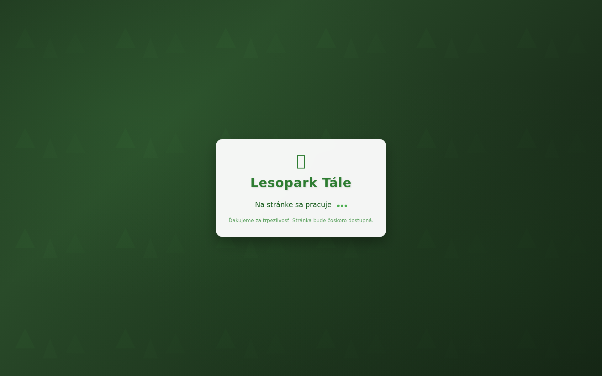 Náhľad webu lesopark-tale.sk