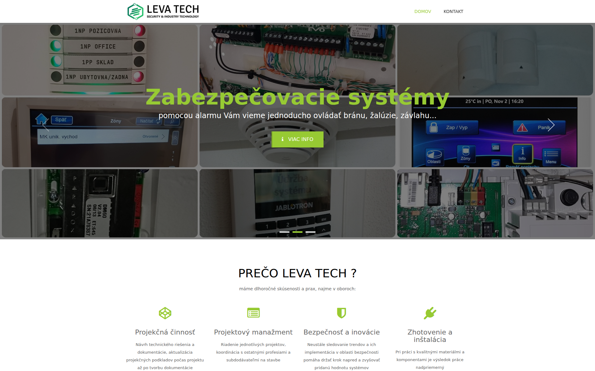 Náhľad webu levatech.sk