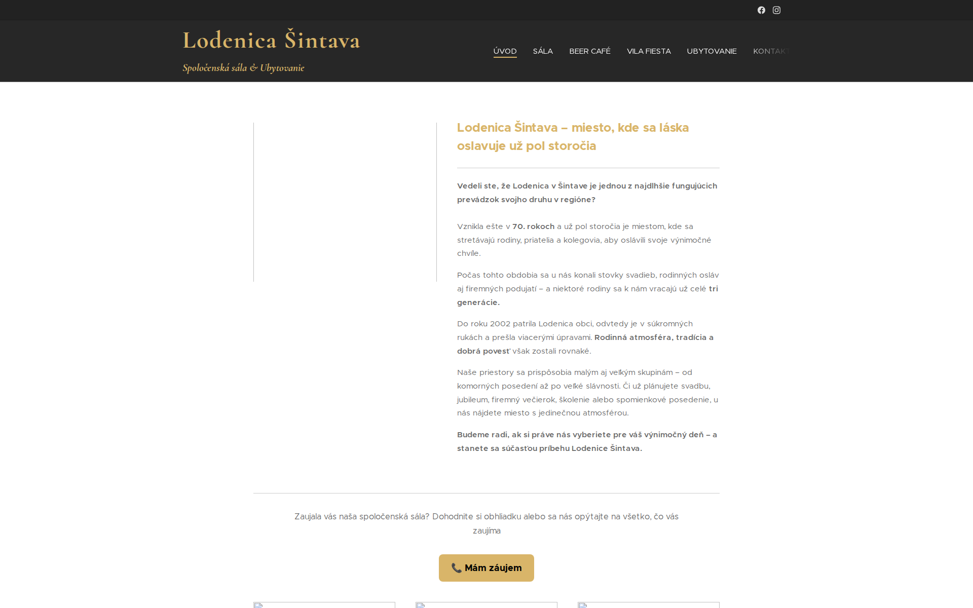 Náhľad webu lodenica-sintava.sk