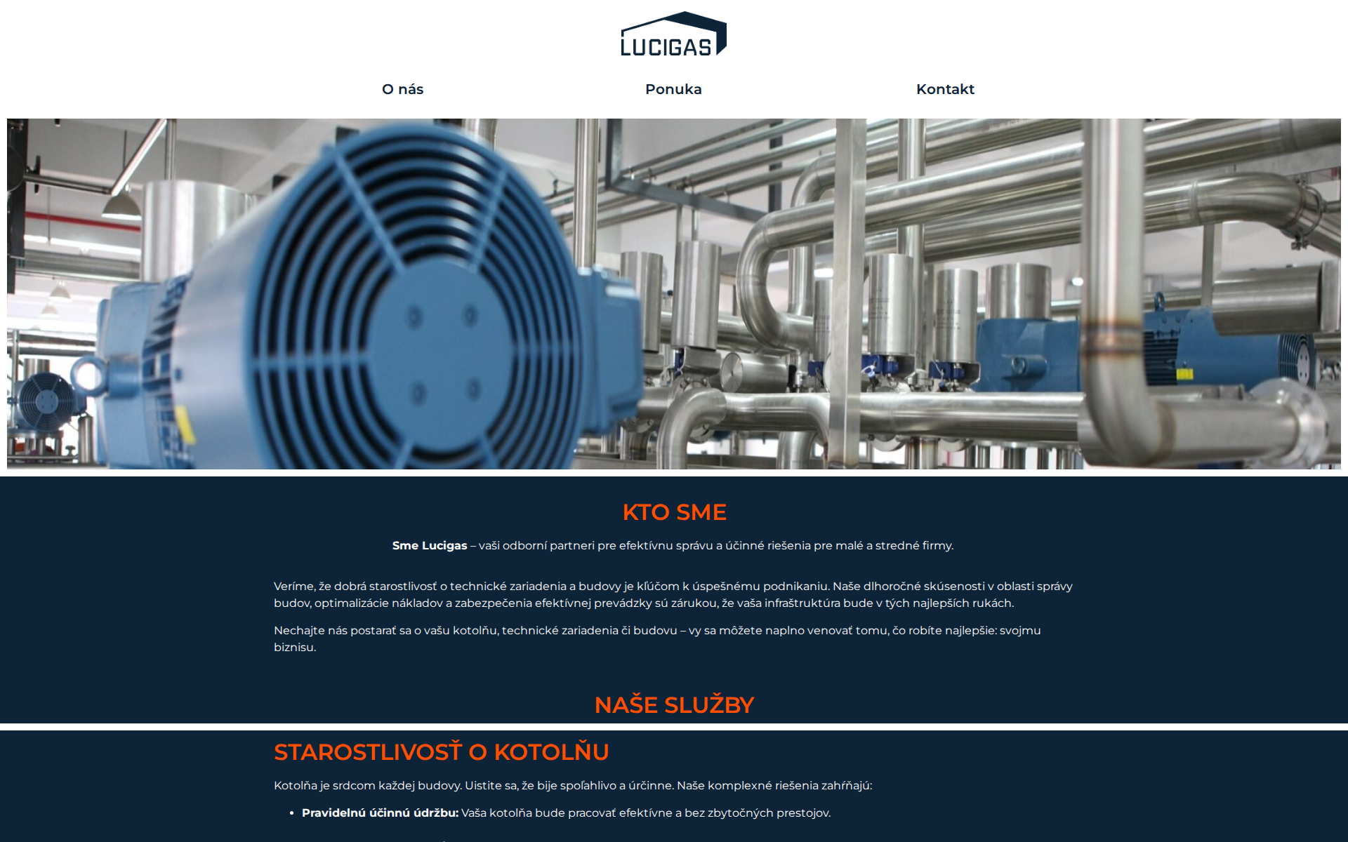 Náhľad webu lucigas.sk