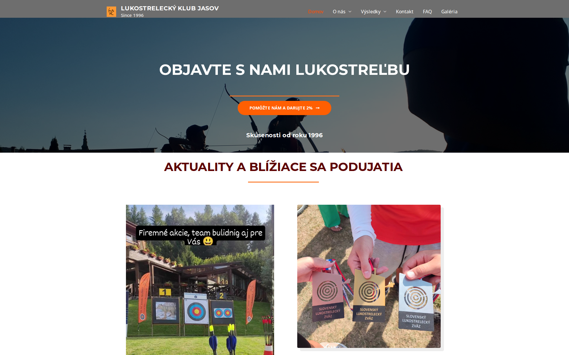 Náhľad webu lukostrelbajasov.sk
