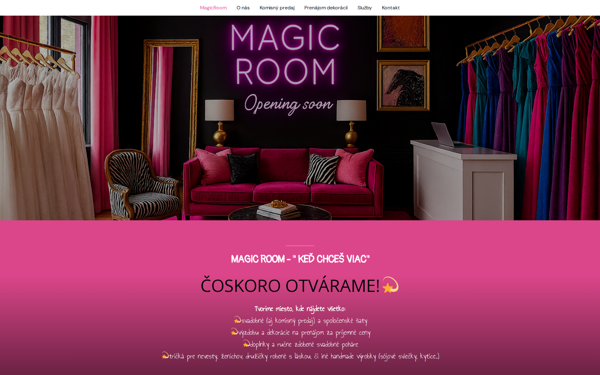 Náhľad webu magicroom.sk