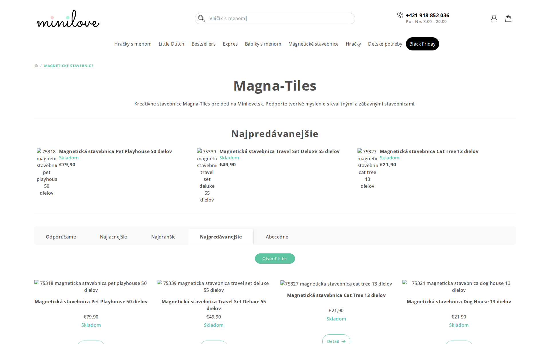 Náhľad webu magnatiles.sk