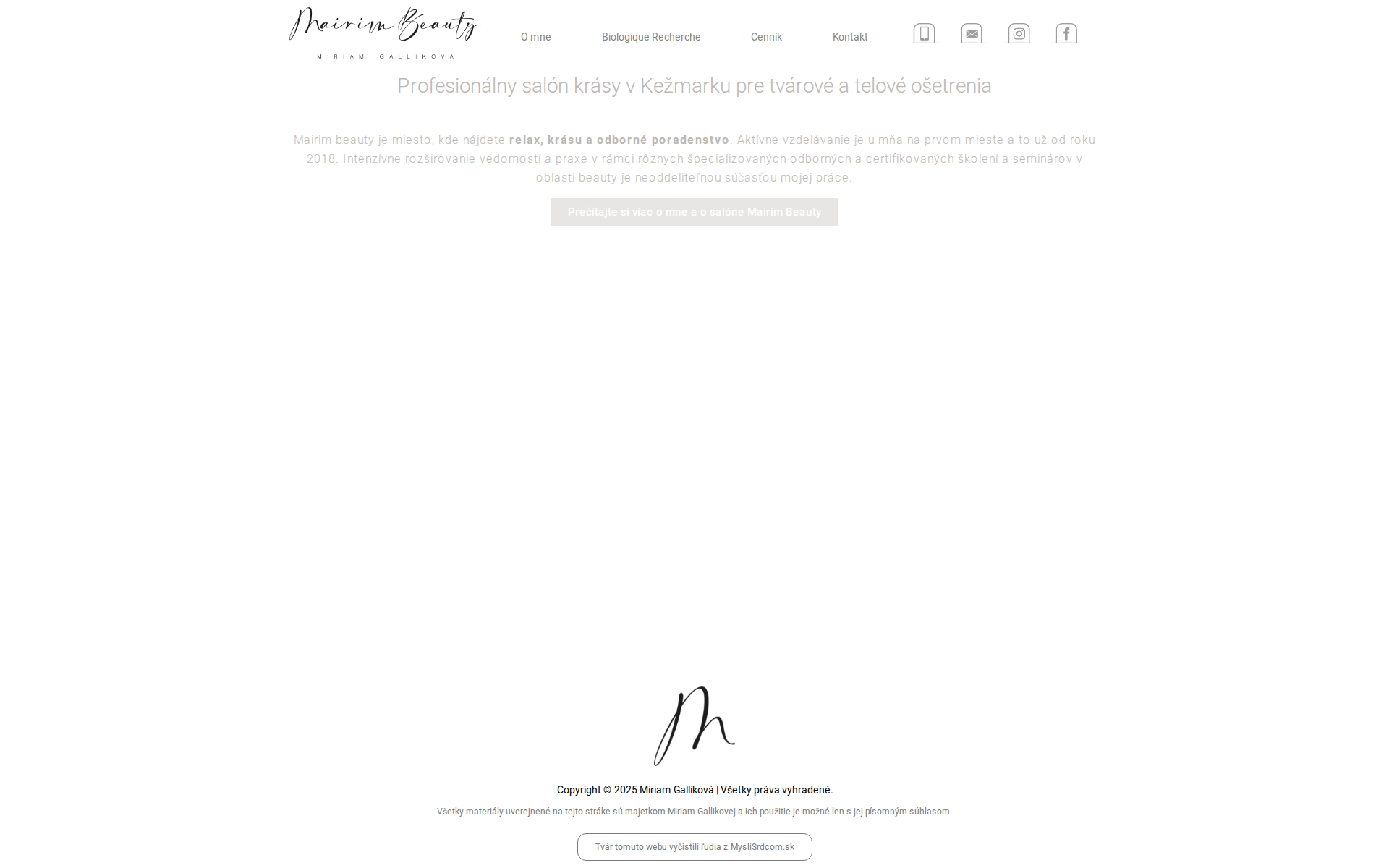 Náhľad webu mairimbeauty.sk