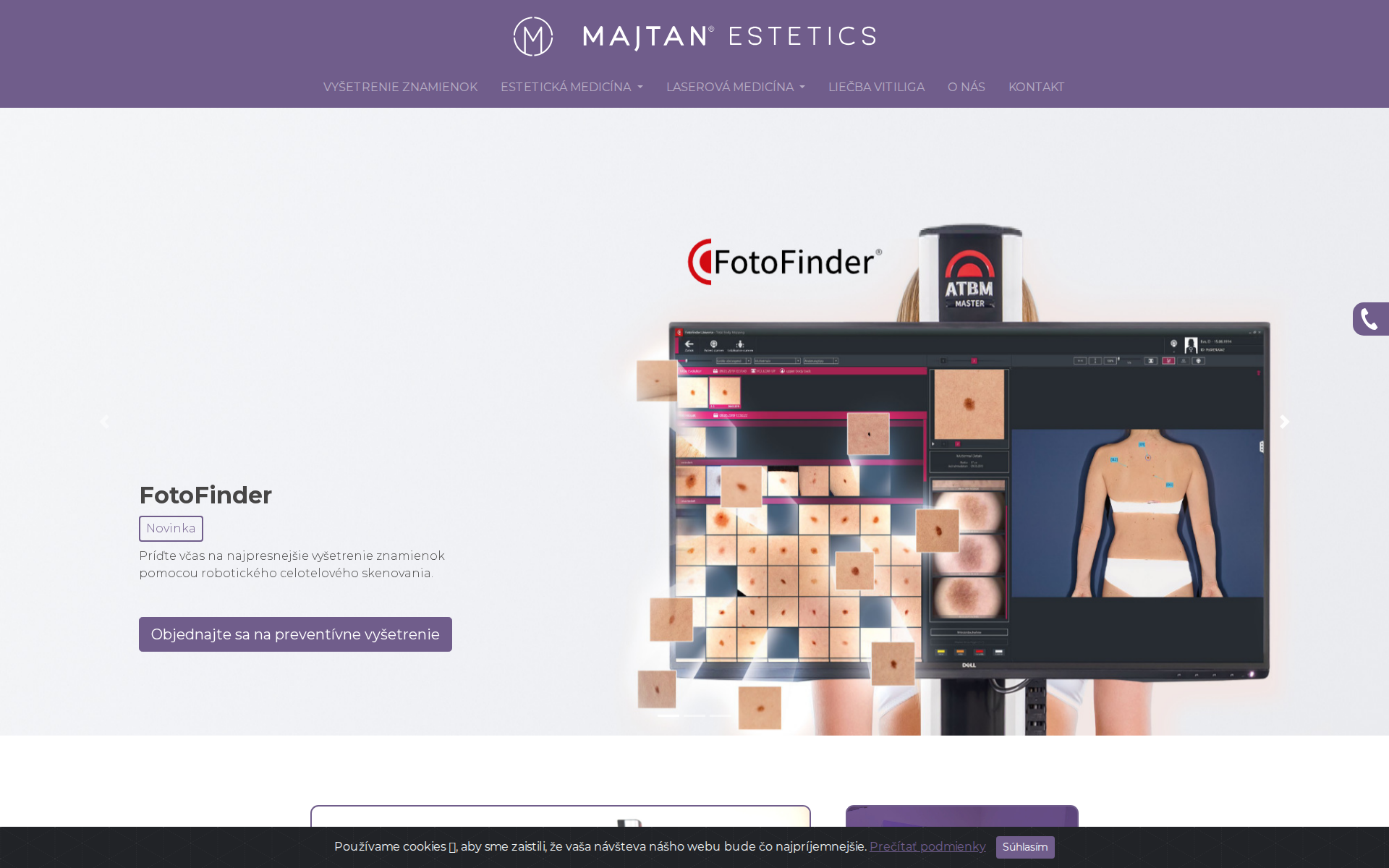 Náhľad webu majtanestetics.sk