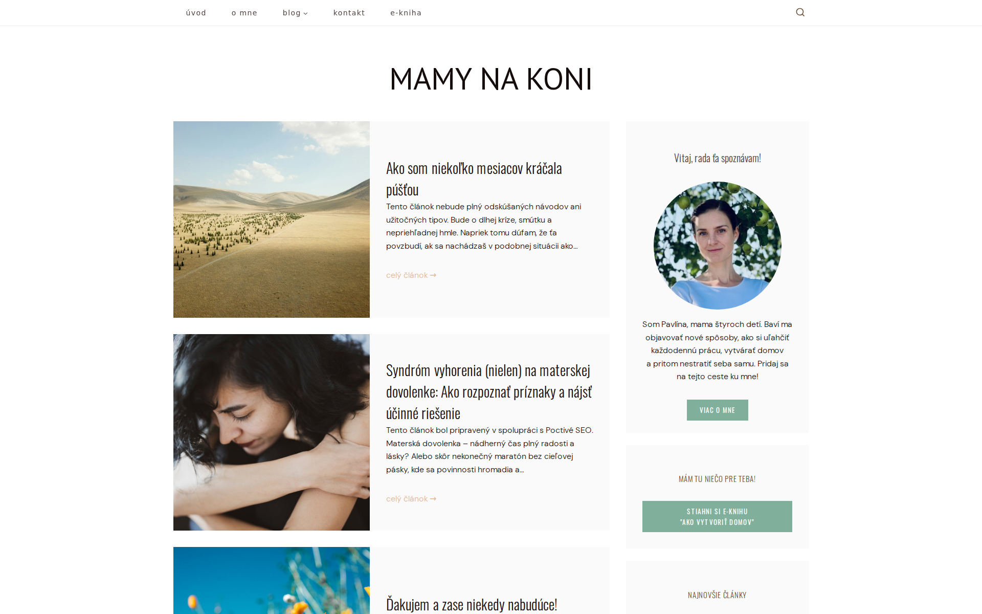 Náhľad webu mamynakoni.sk