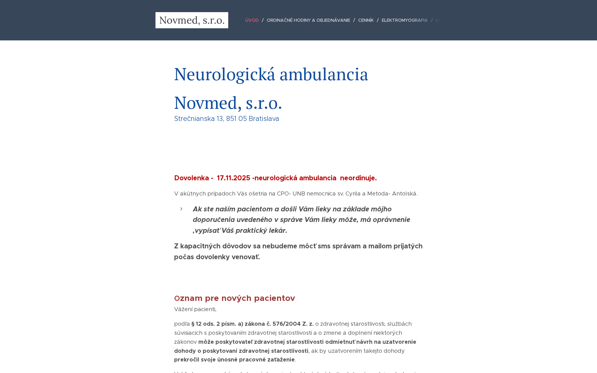 Náhľad webu matejnovy-neurolog.sk