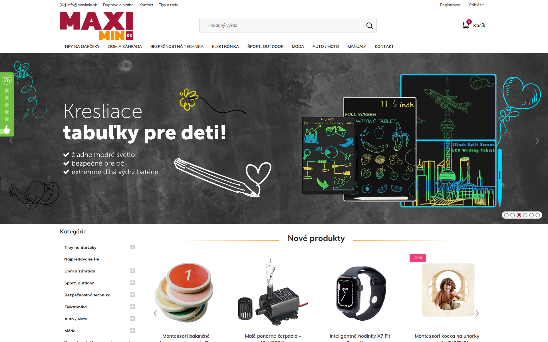 Náhľad webu maximin.sk