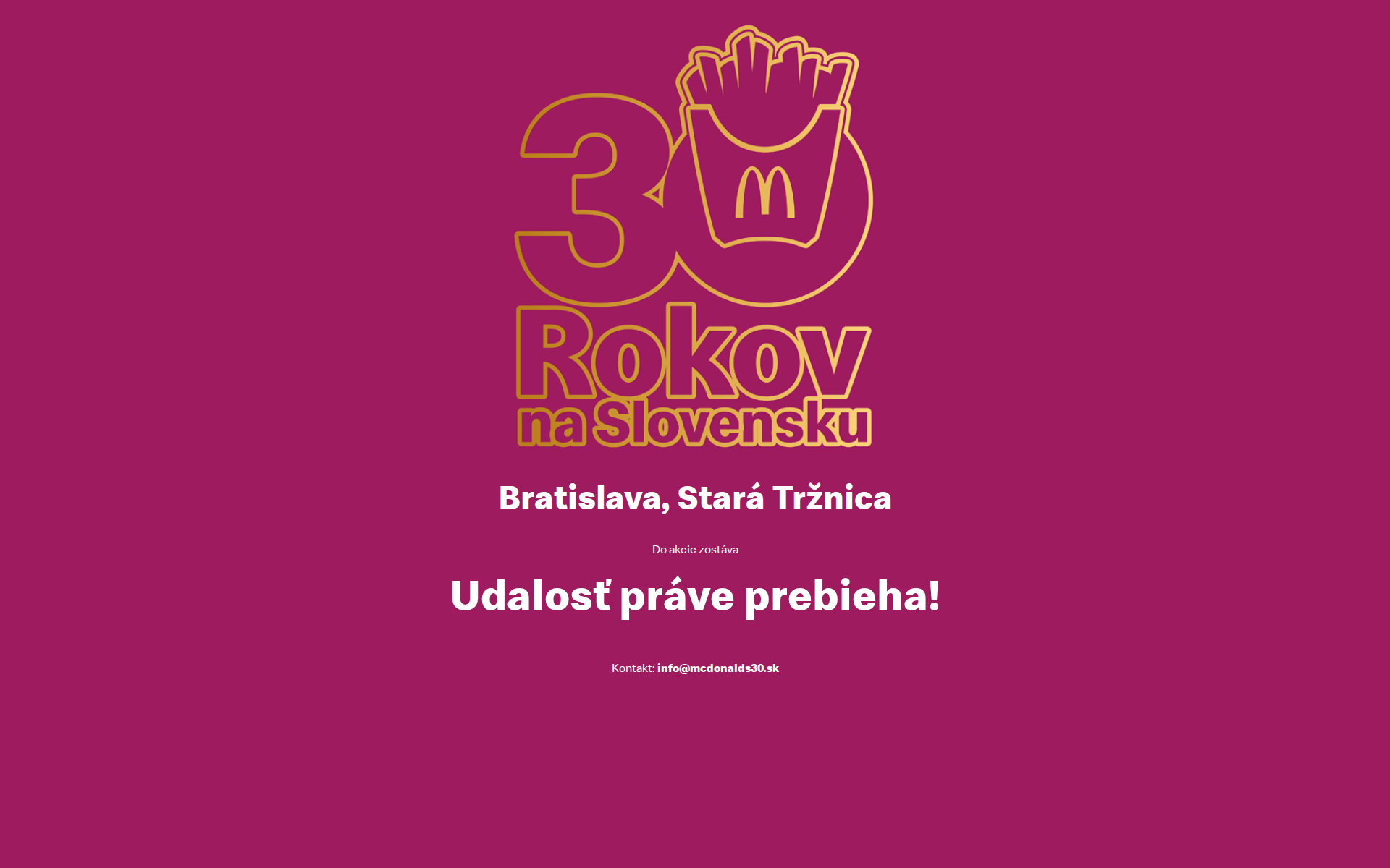 Náhľad webu mcdonalds30.sk