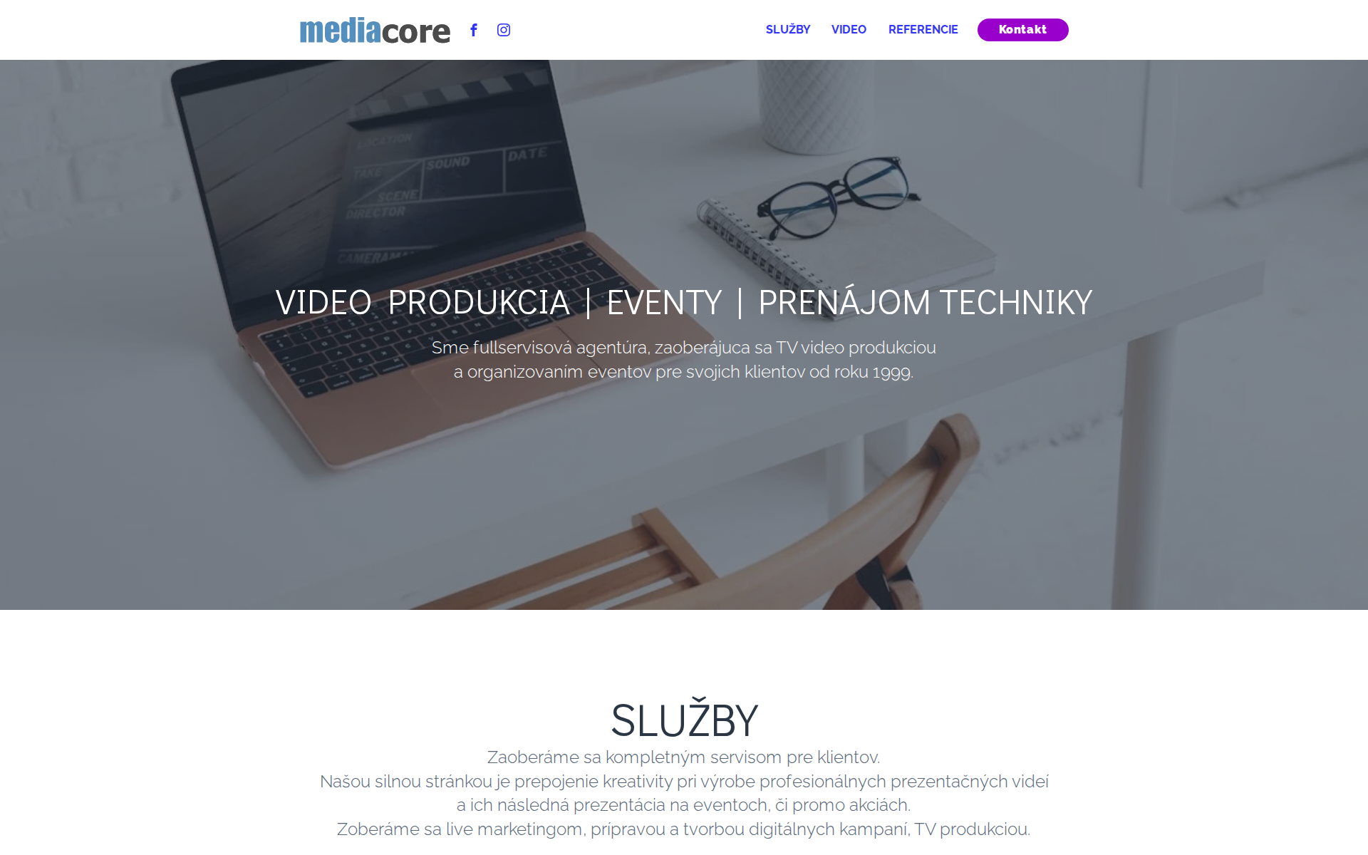 Náhľad webu mediacore.sk