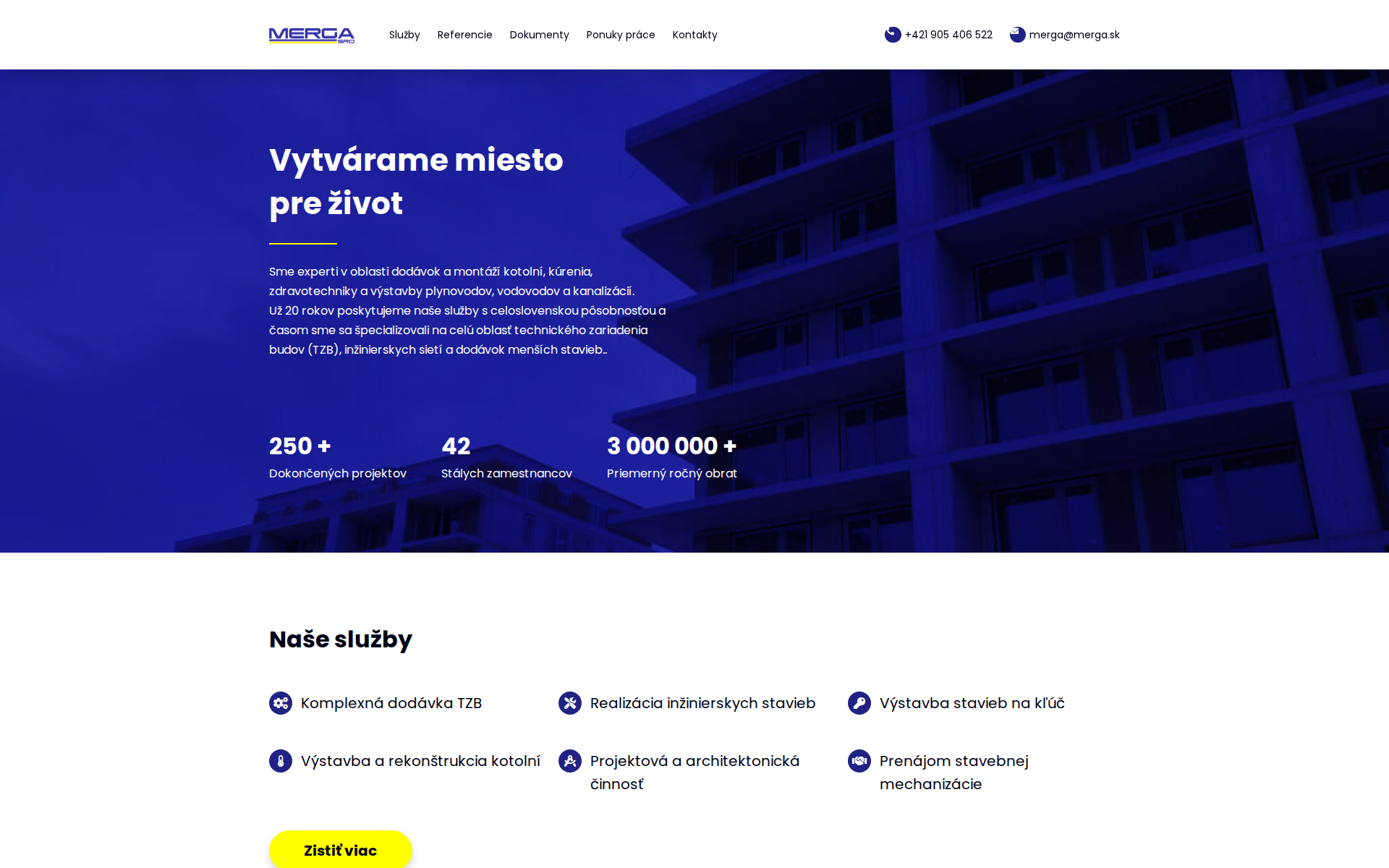 Náhľad webu merga.sk