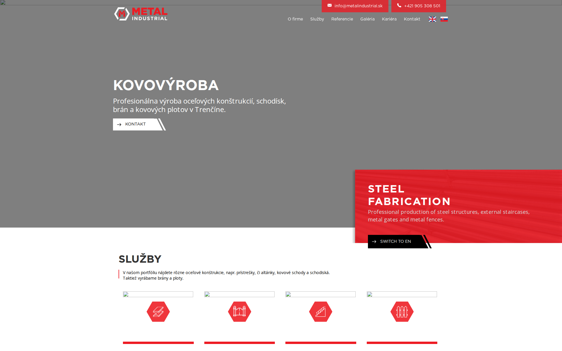 Náhľad webu metalindustrial.sk