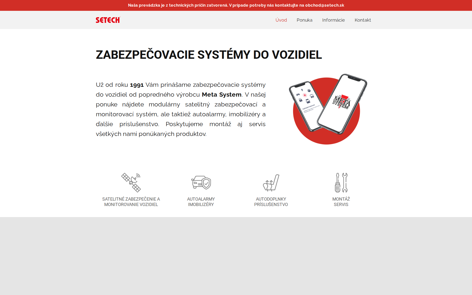 Náhľad webu metasystem.sk