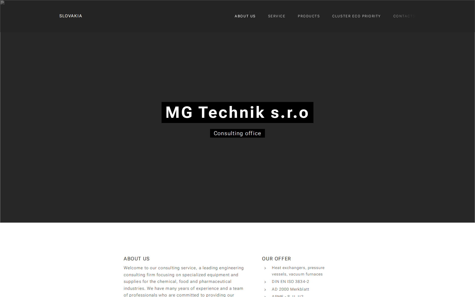 Náhľad webu mgtechnik.sk