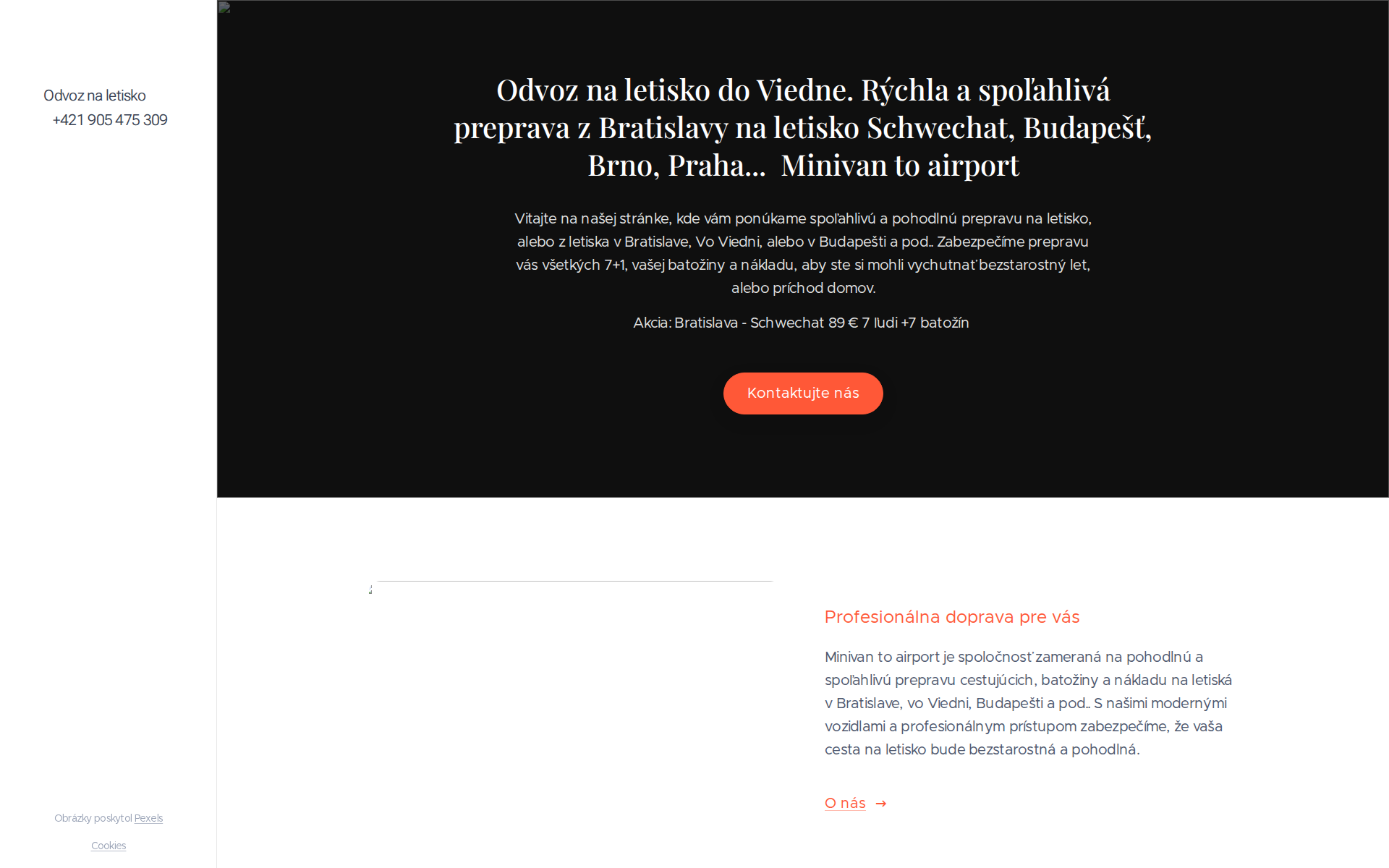 Náhľad webu minivantoairport.sk