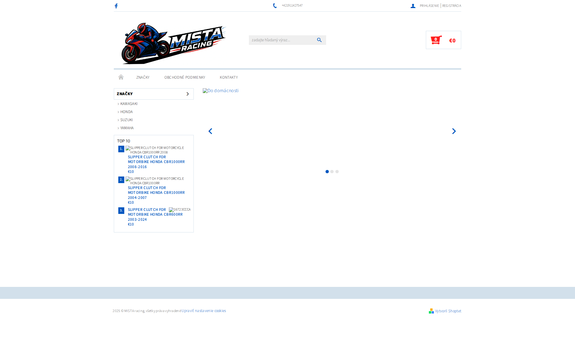 Náhľad webu mistaracing.sk