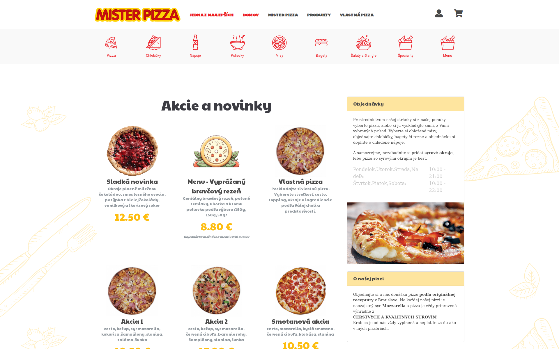 Náhľad webu misterpizza.sk