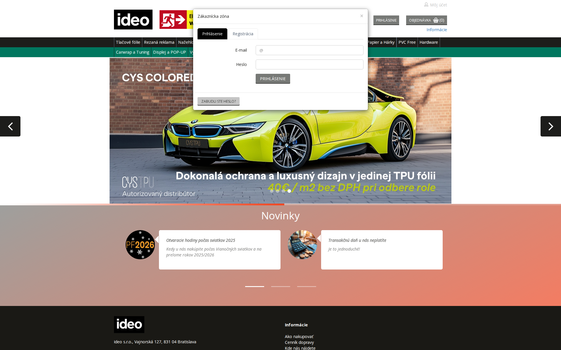 Náhľad webu mojefolie.sk