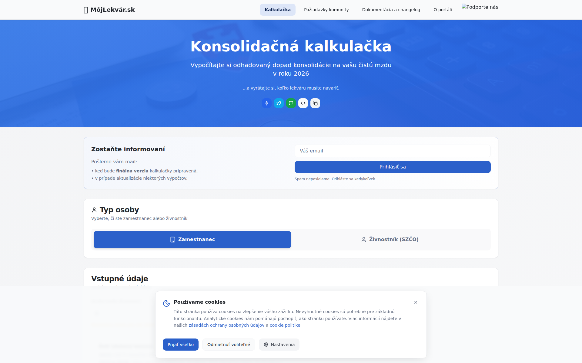 Náhľad webu mojlekvar.sk