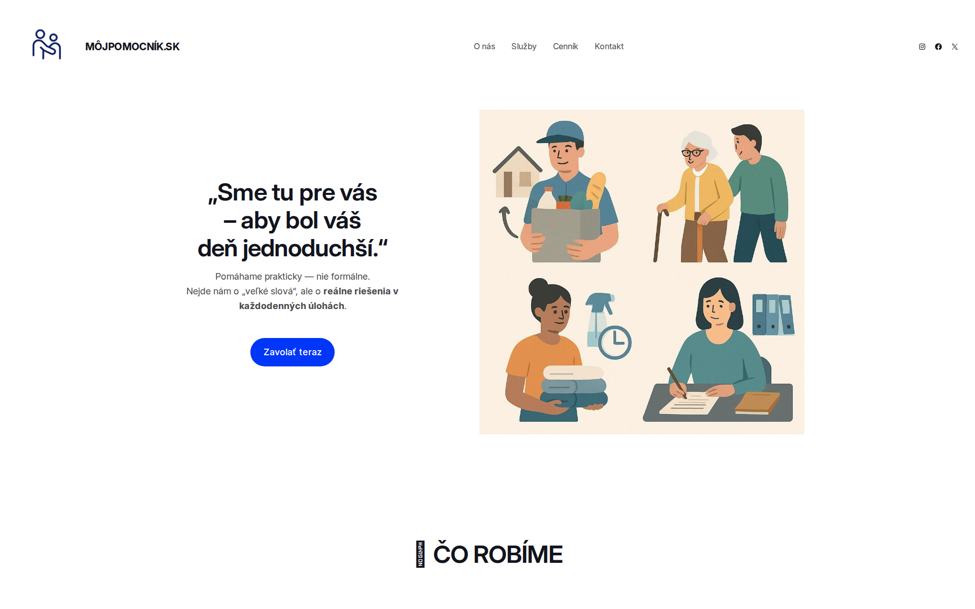 Náhľad webu mojpomocnik.sk