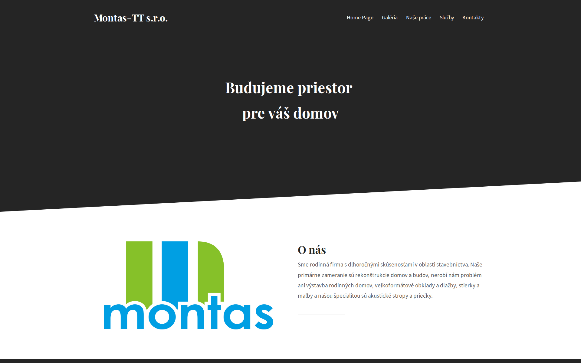 Náhľad webu montas.sk