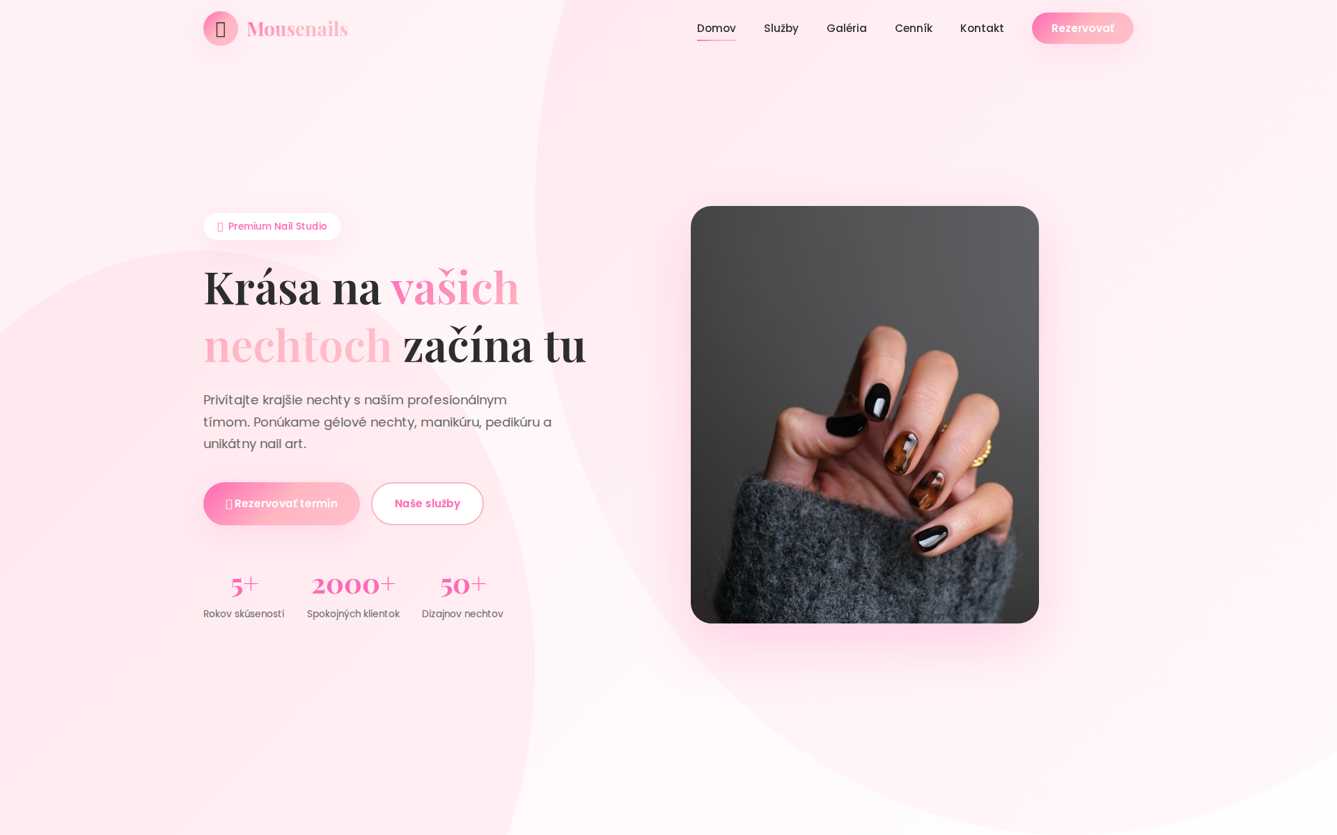 Náhľad webu mousenails.sk