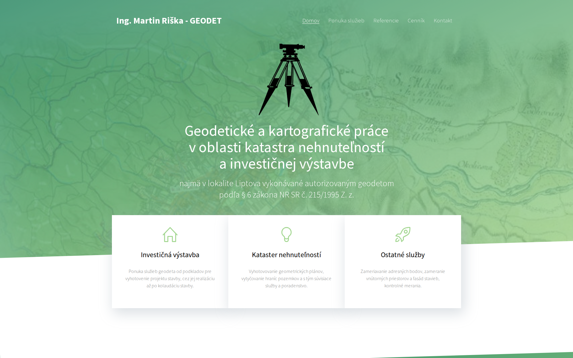 Náhľad webu mrgeodet.sk