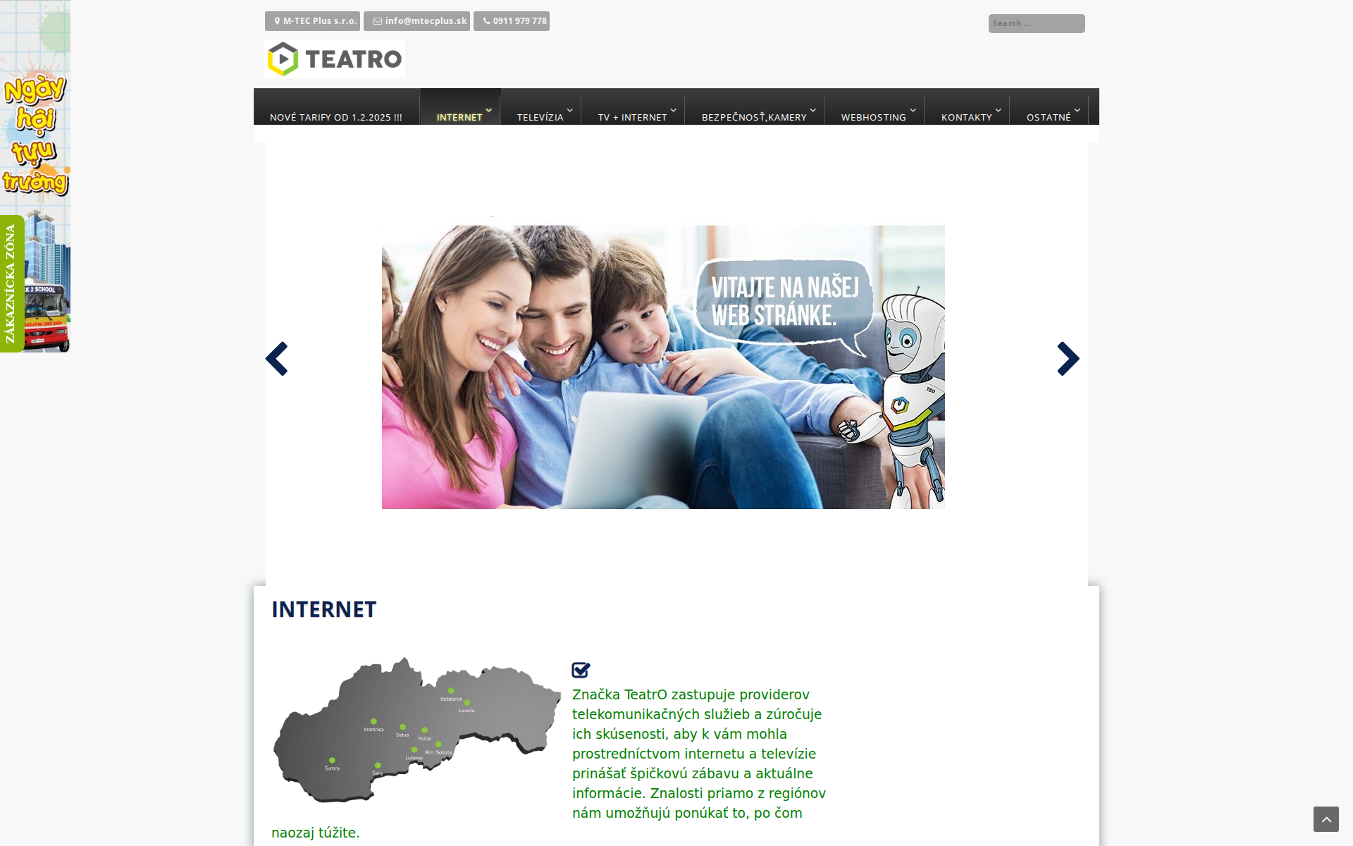 Náhľad webu mtecplus.sk