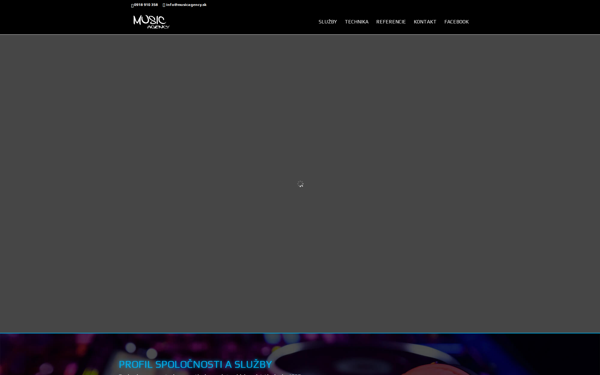 Náhľad webu musicagency.sk