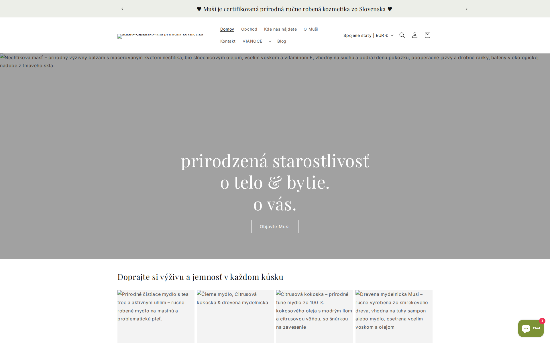 Náhľad webu musiprirodne.sk