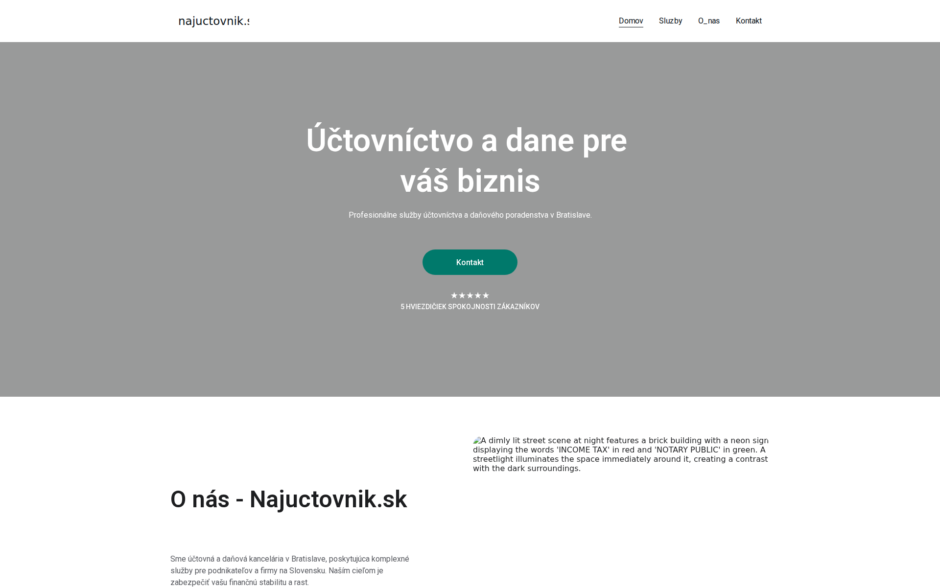 Náhľad webu najuctovnik.sk