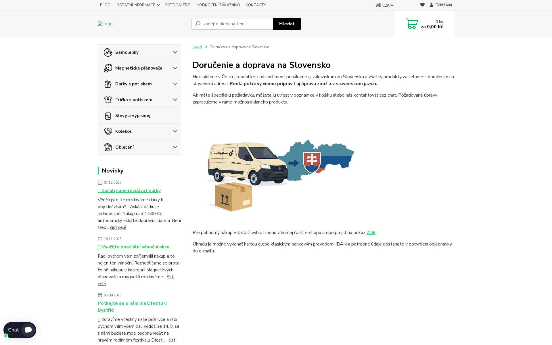 Náhľad webu nalepshop.sk