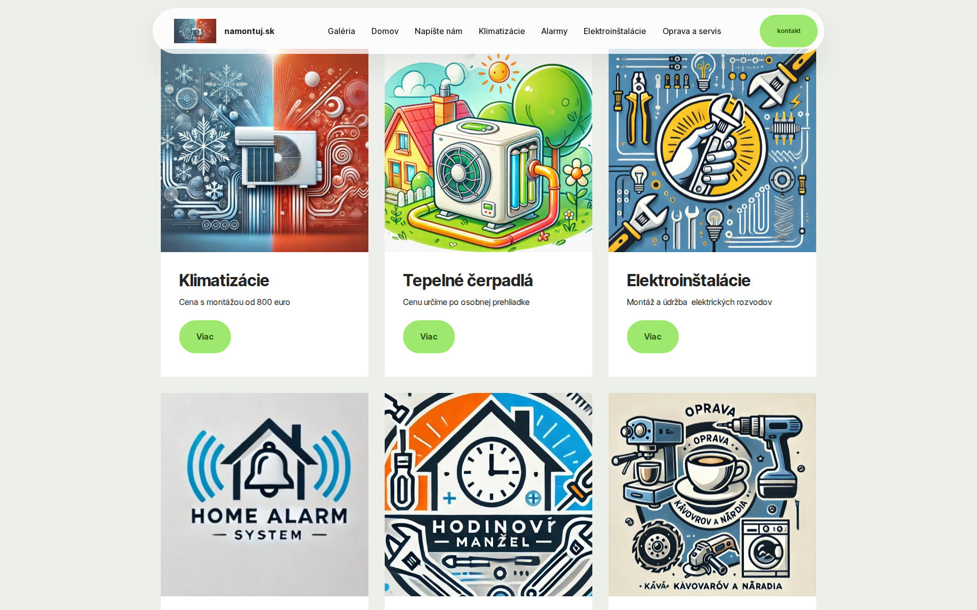 Náhľad webu namontuj.sk