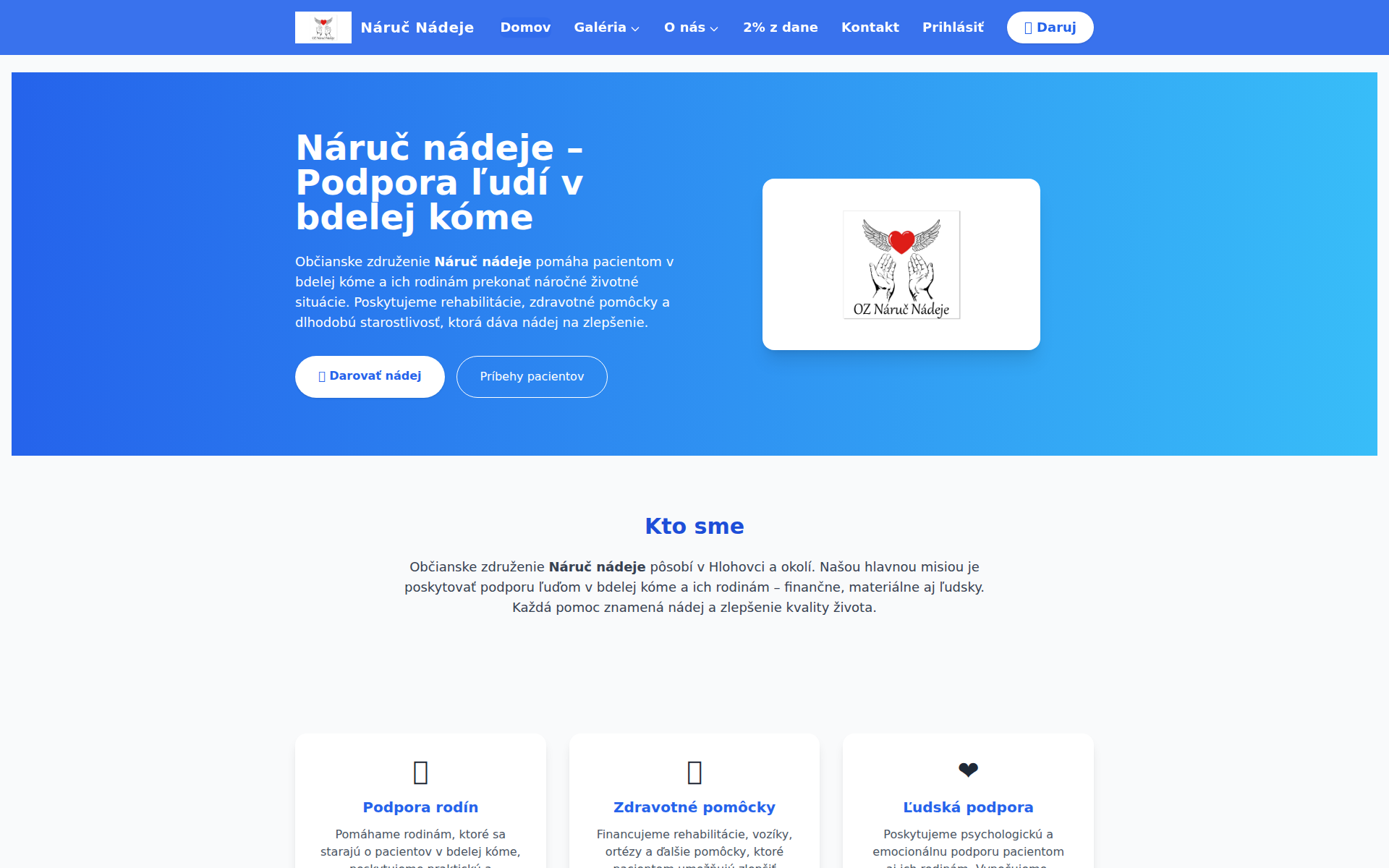 Náhľad webu narucnadeje.sk