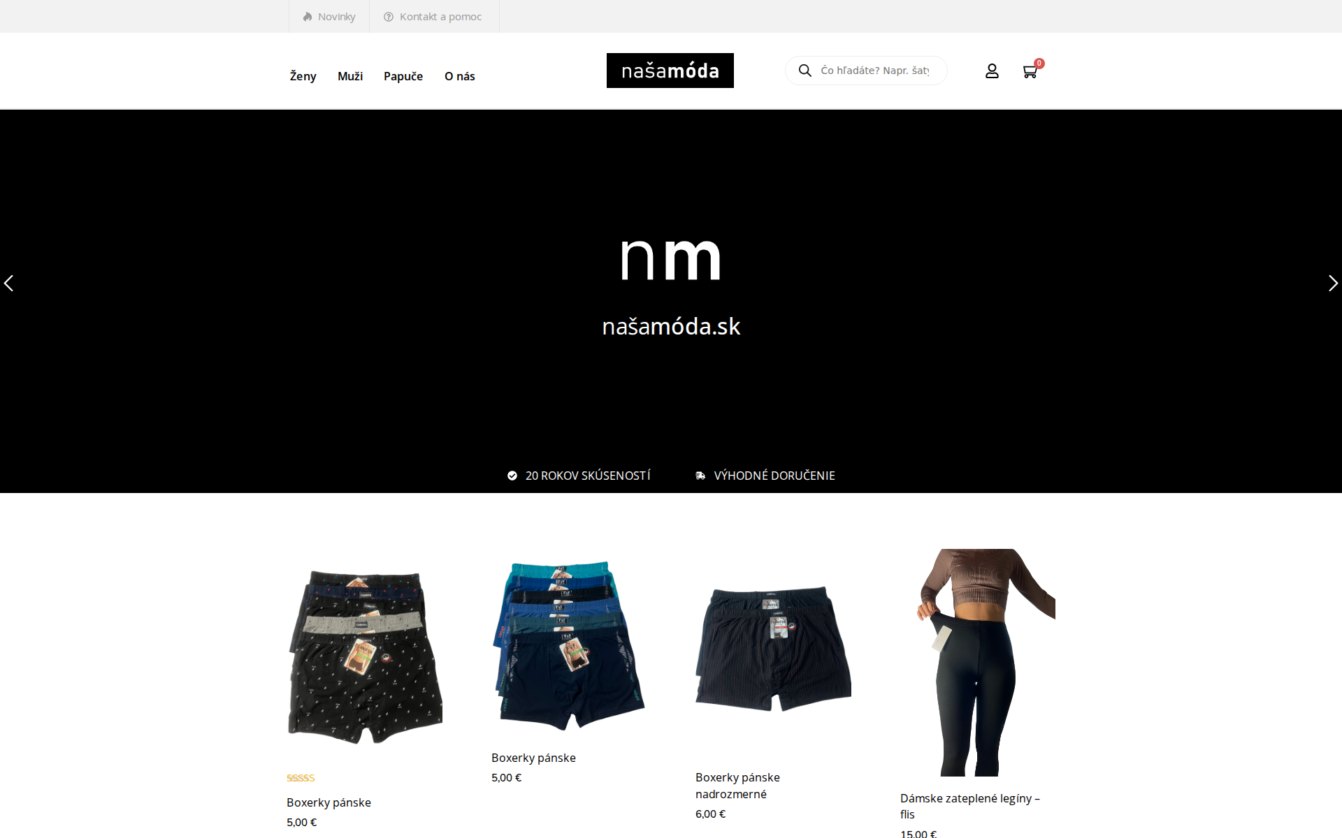 Náhľad webu nasamoda.sk