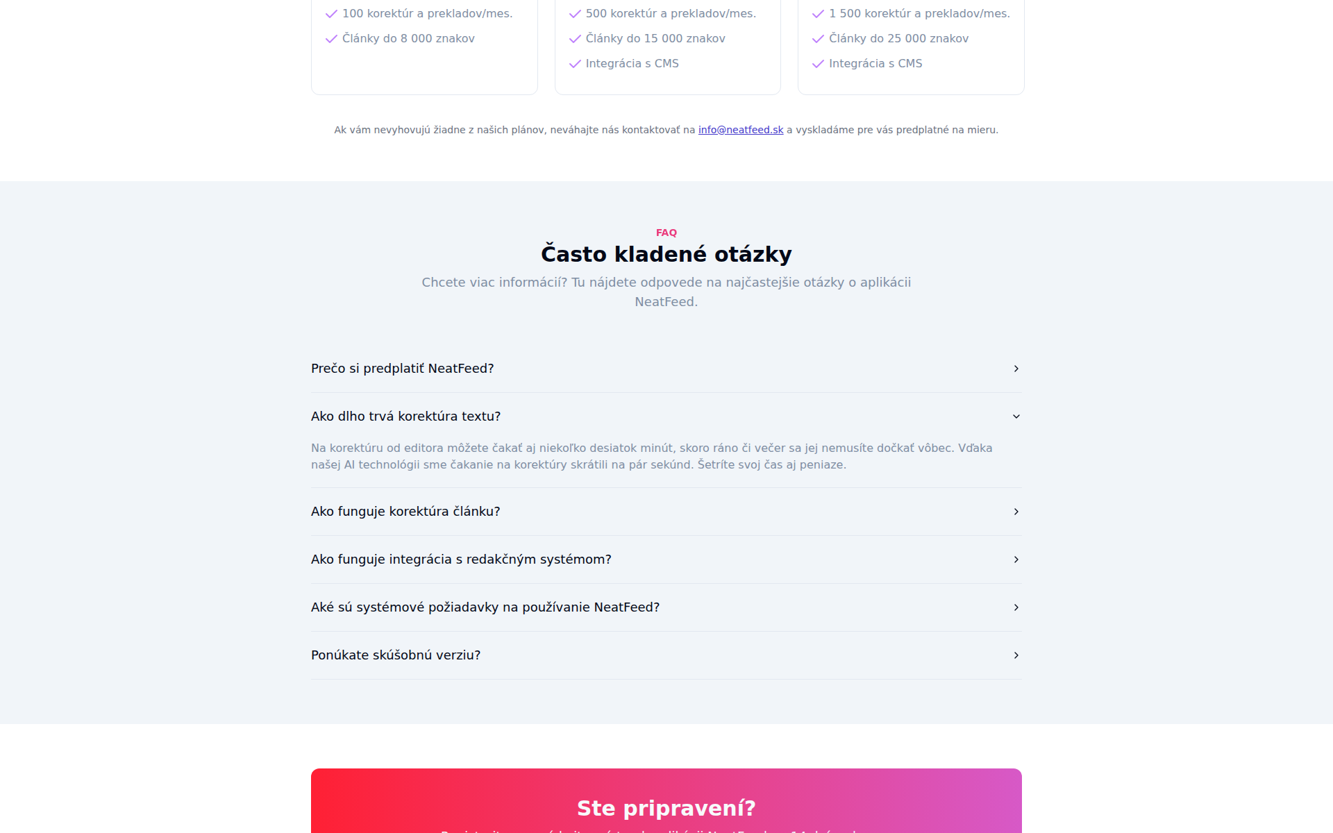 Náhľad webu neatfeed.sk