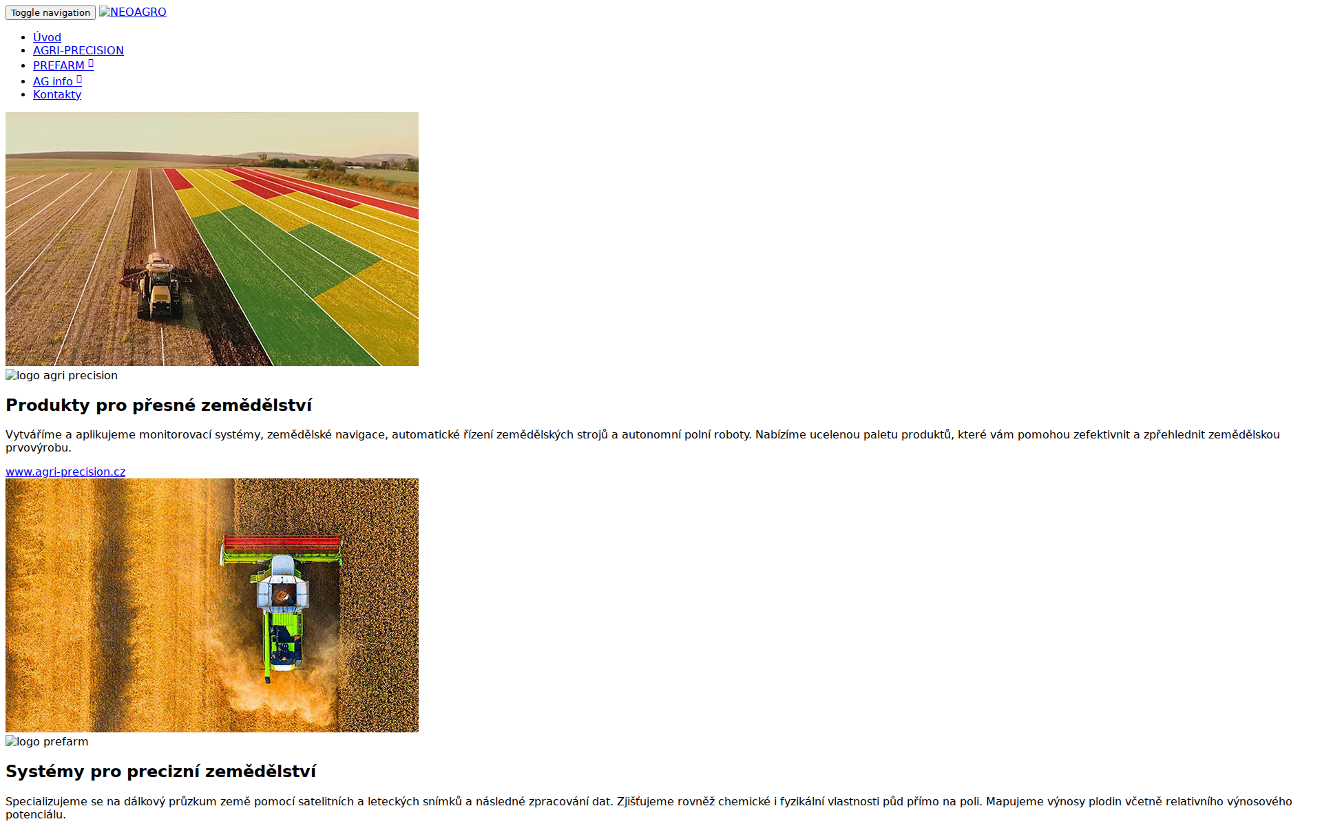 Náhľad webu neoagro.sk