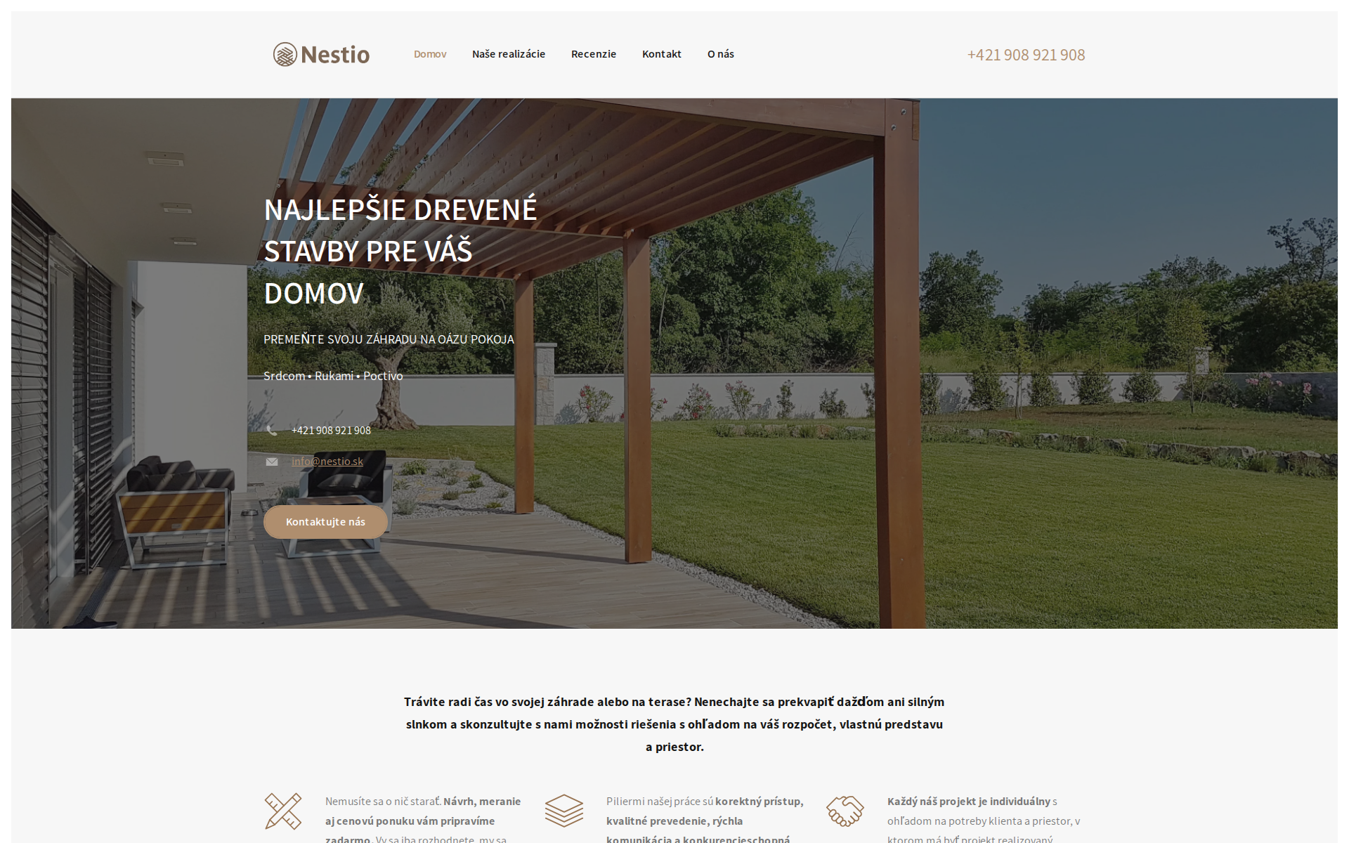 Náhľad webu nestio.sk