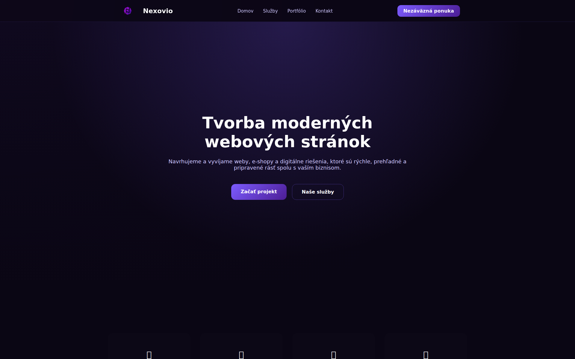 Náhľad webu nexovio.sk