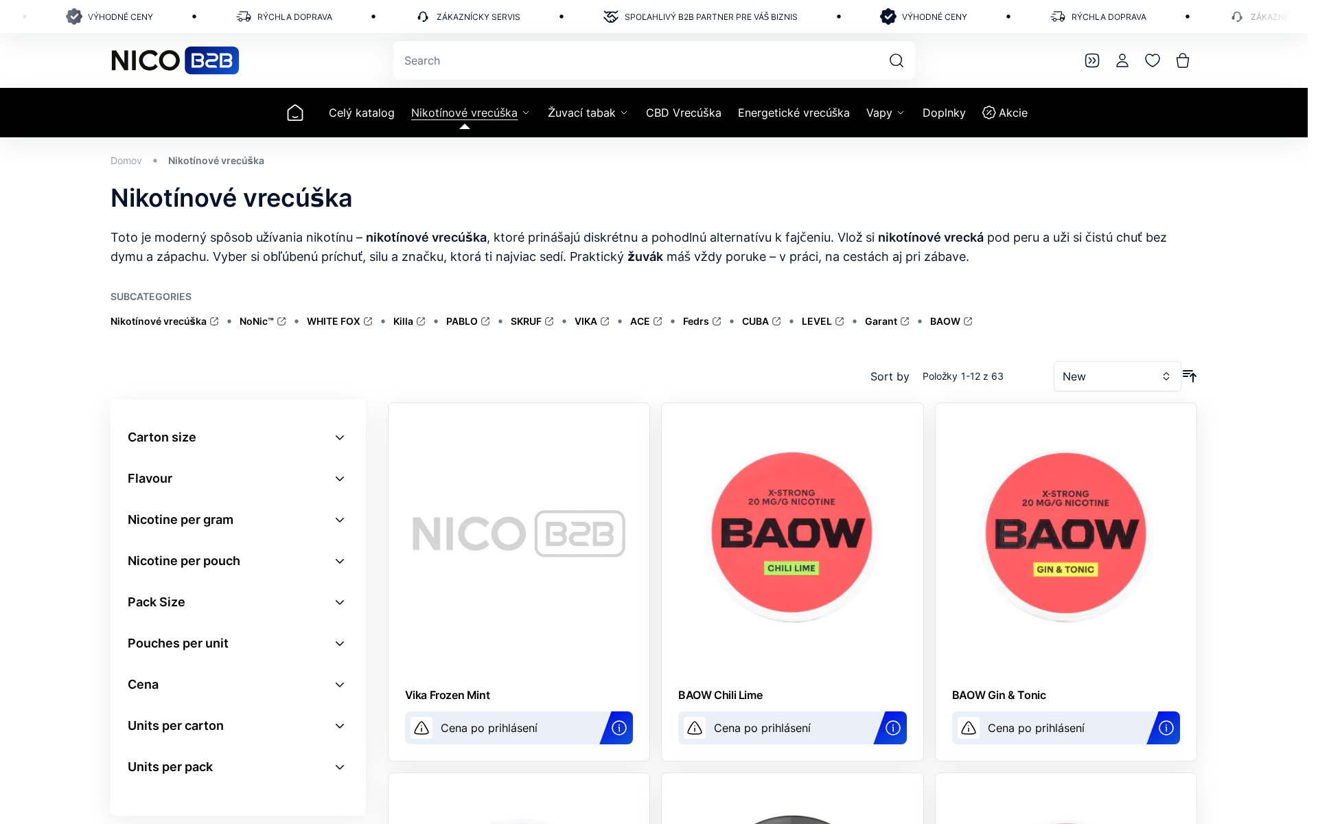 Náhľad webu nicob2b.sk