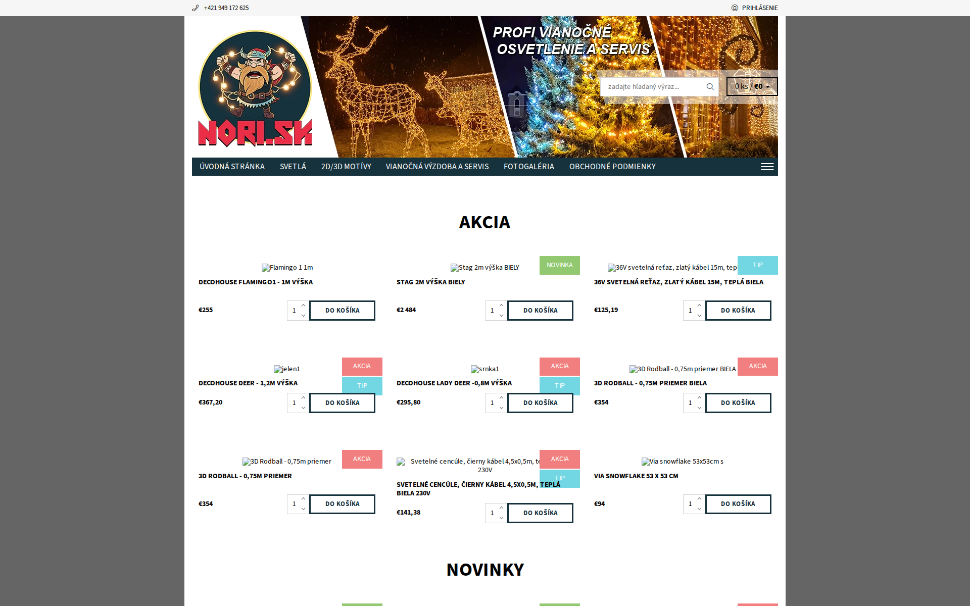 Náhľad webu nori.sk