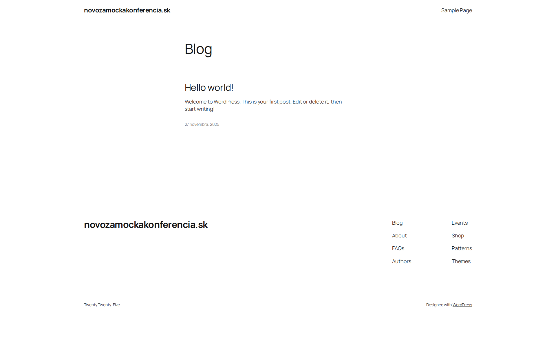 Náhľad webu novozamockakonferencia.sk